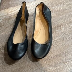 New-ROHB Black Leather Women's Flats